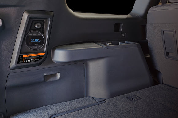 NSV Smart Air Compressor Kit installed in Toyota Prado J250 — rear cargo area view